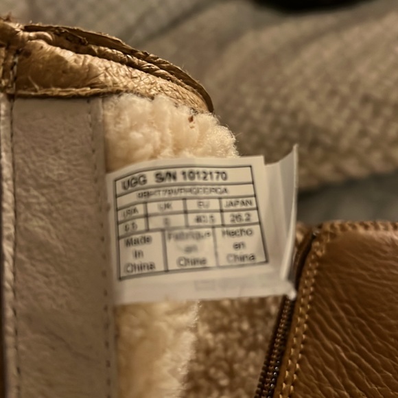Tan leather UGG boots, size 9.5, almost brand new. - Picture 6 of 6